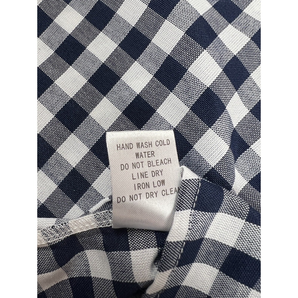 Purple Snow Dress Womens L Navy Blue Gingham Off The Shoulder Mini RSA3817 Check - Picture 10 of 11